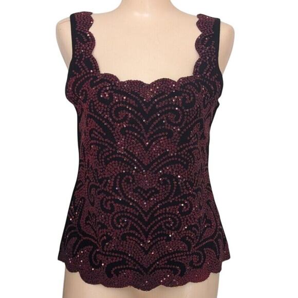 Vintage Metaphor Sequin Top Medium Square Neck Y2K Whimsigoth Fairy Grunge Glam - Picture 1 of 5